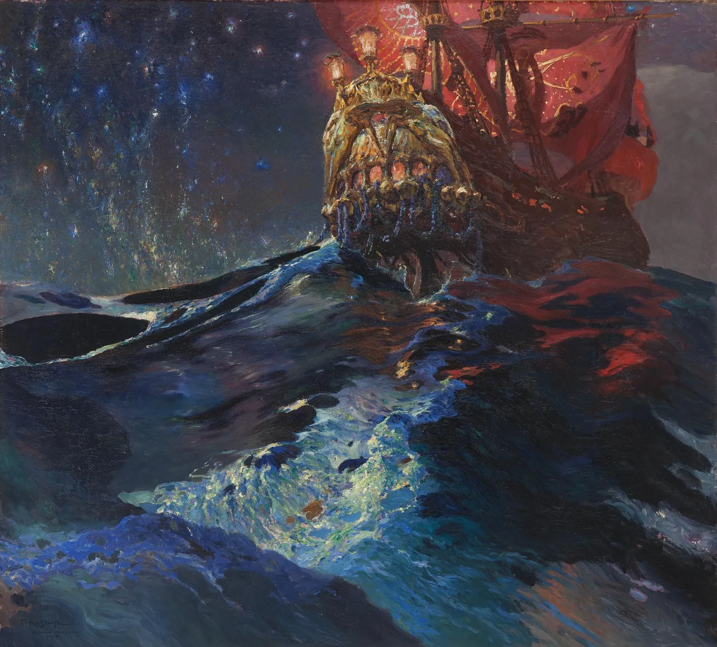Ferdynand Ruszczyc (1870–1936), «Nec mergitur» 1904–1905. Õli Leedu Kunstimuuseum.