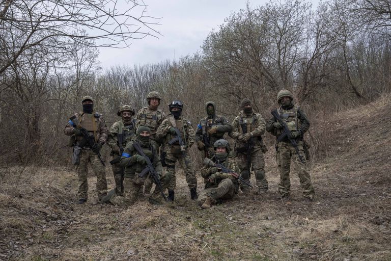 Ukraina sõdurid Lääne-Ukrainas Lvivi lähedal 29. märtsil 2022