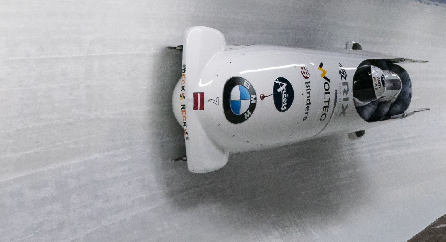 Latvijas bobsleja četrinieku ekipāža - Oskars Ķibermanis, Arvis Vilkaste, Jānis Strenga un Matīss Miknis