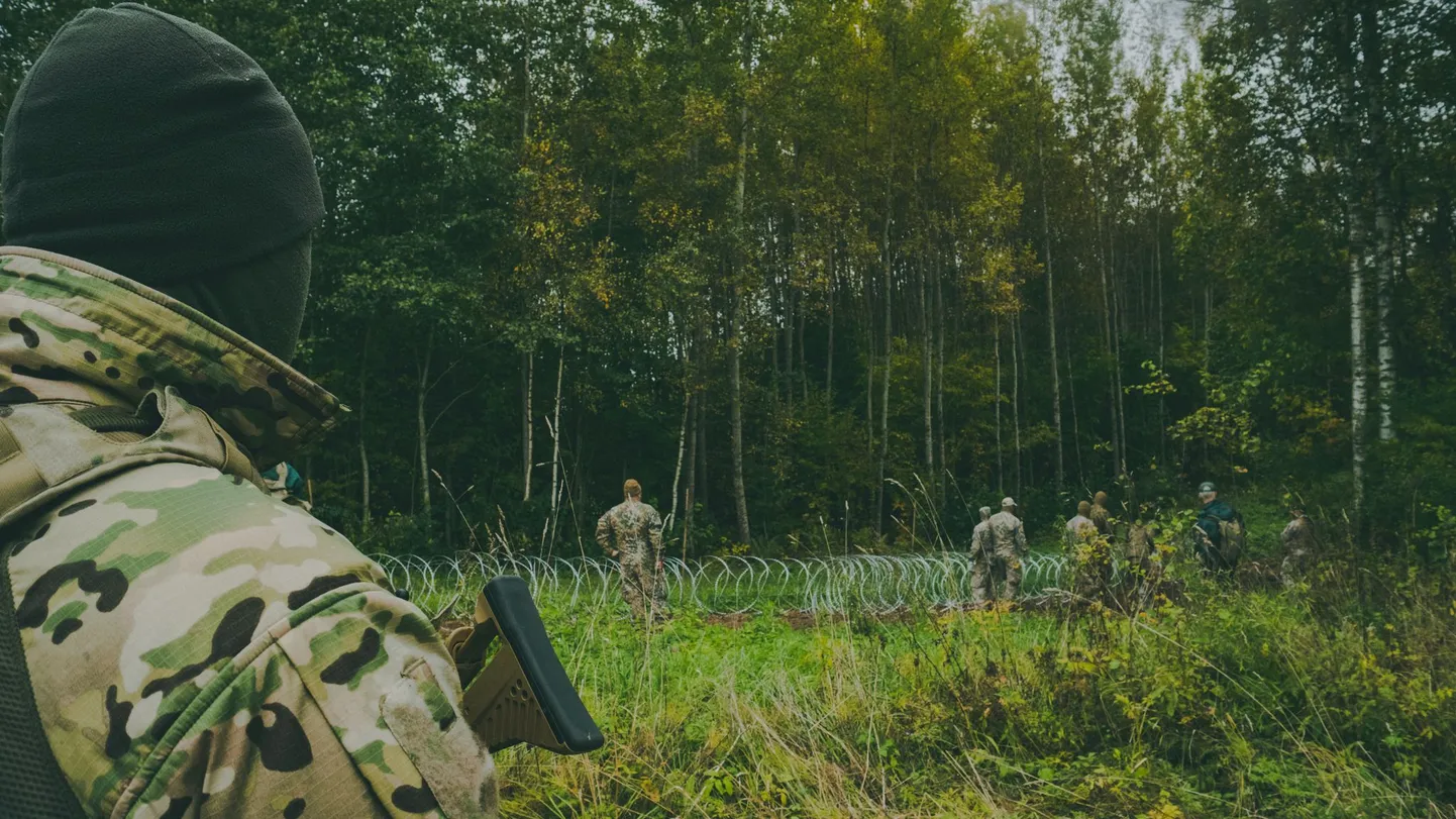 Žoga uzstādīšana uz Latvijas-Baltkrievijas robežas