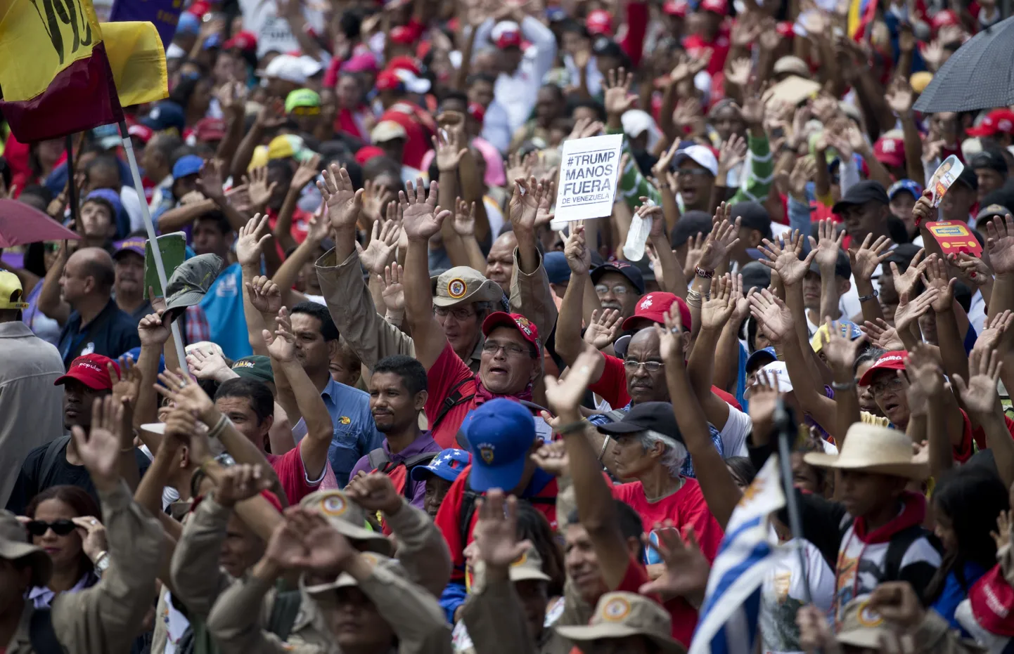 Venezuela presidendi Nicolas Maduro toetajate meeleavaldus pealinnas.