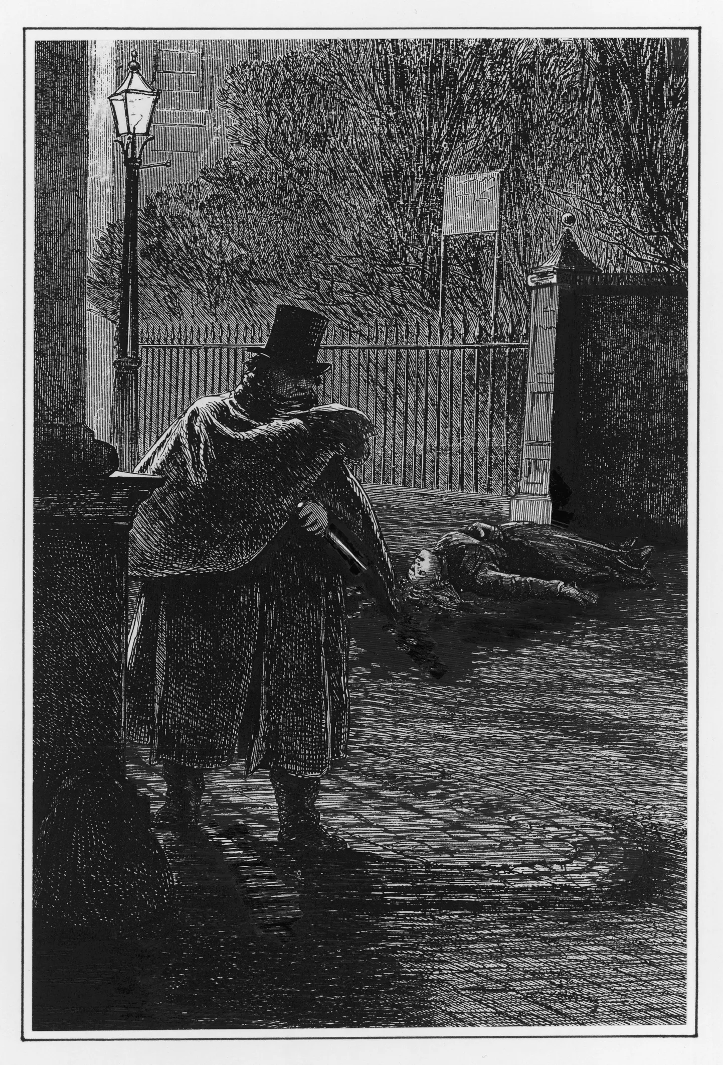 Briti 19.sajandi ajaleheillustratsioon, millel on kujutatud Rappija-Jacki ja tema ohvrit