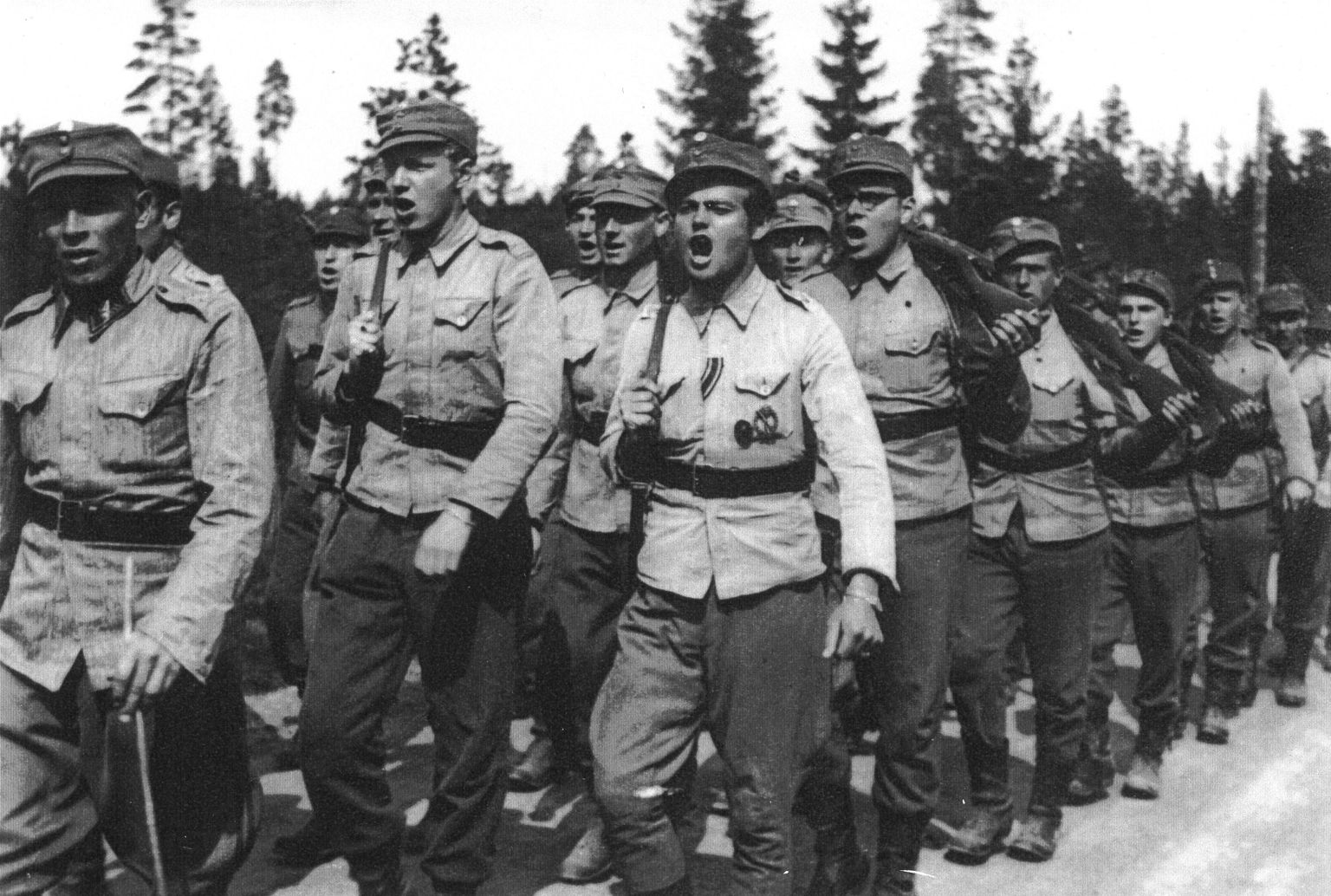 Eesti poiste laul kõlab Jalkala teedel suvel 1943