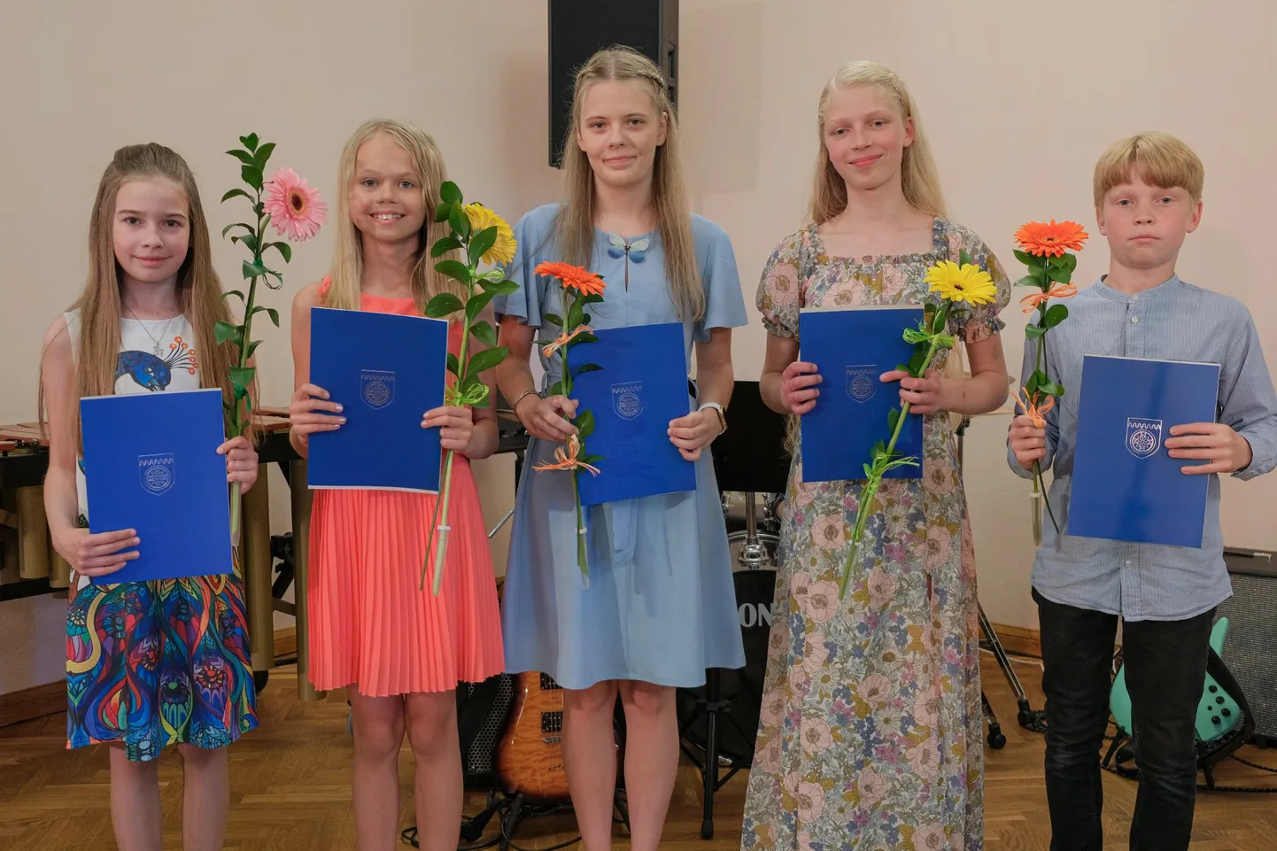Tunnustuse pälvisid Arhanna Sandra Arbma (vasakul), Gete-Ly Vija, Marleen Möller, Minna Emilia Vürst ja Alfred Vürst.