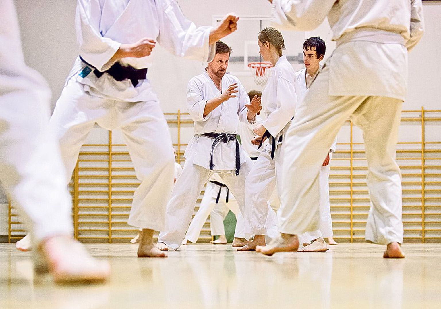 Väldivad 
konflikti: 
harjutamise eesmärk on osata karatet kui võitluskunsti nii, et seda ei oleks mitte kunagi vaja väljaspool treeningruumi rakendada. Ründaja peab juba rünnatava olekust aru saama, et vägivald on tulutu.