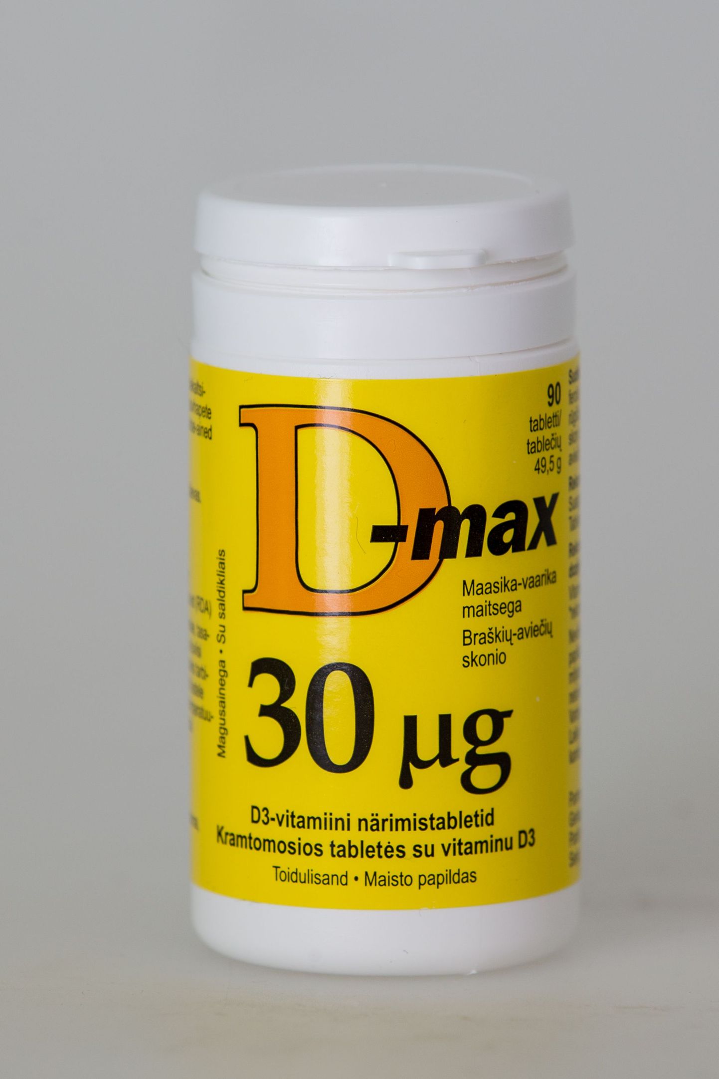 D-max D3 vitamiin. Pilt on illustratiivne. FOTO: EERO VABAMÄGI/POSTIMEES