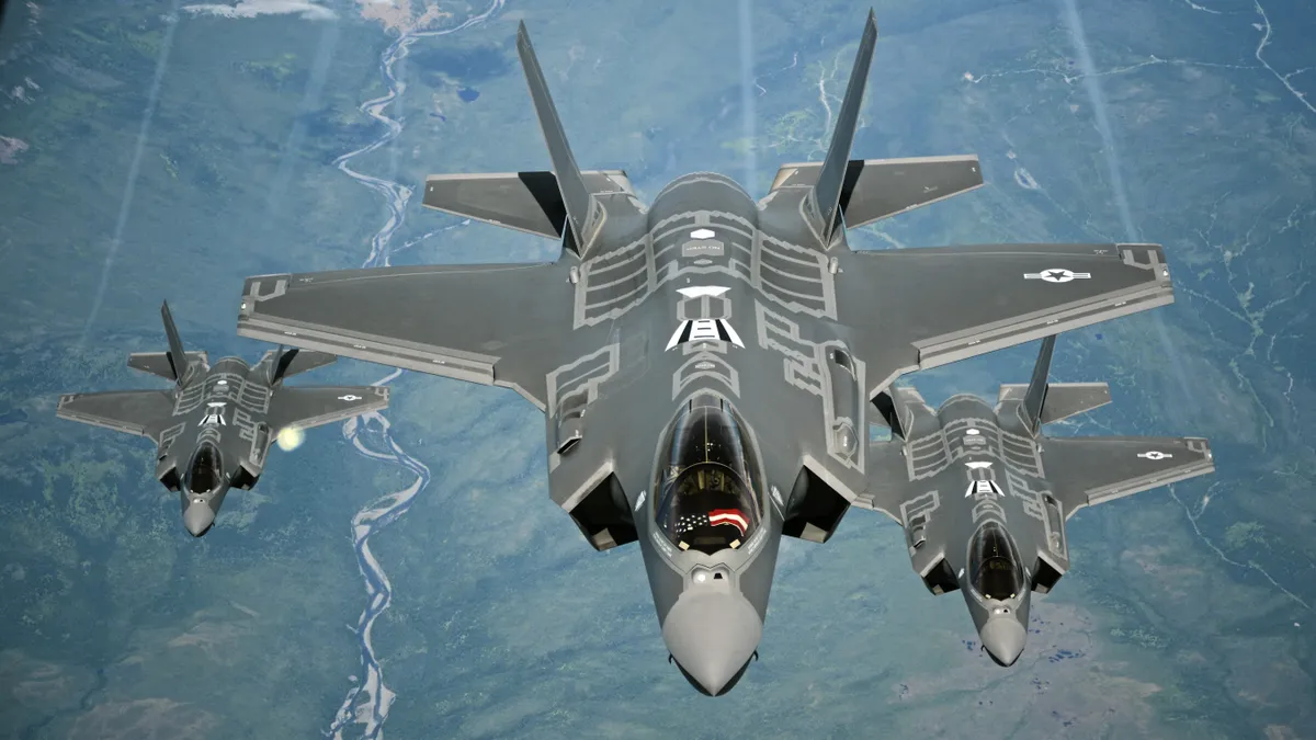 Fifth-generation fighter jets are built using specialized materials and designed in a way that minimizes the reflection of radar waves from ground-based radar systems.
