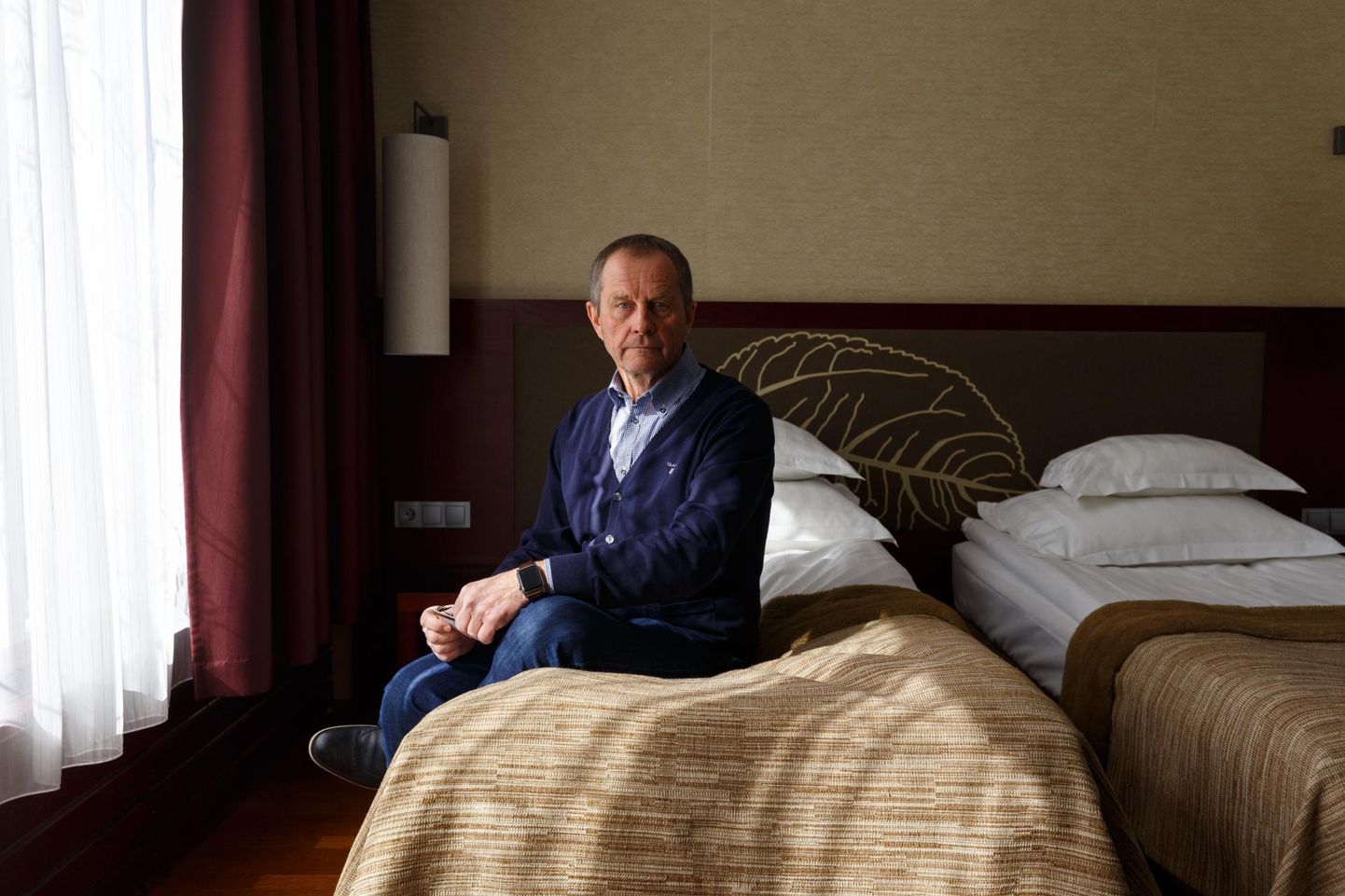 Nordic Hotel Forumi juht ja omanik Feliks Mägus oma koroonaviiruse tõttu tühjaks jäänud hotellis. 