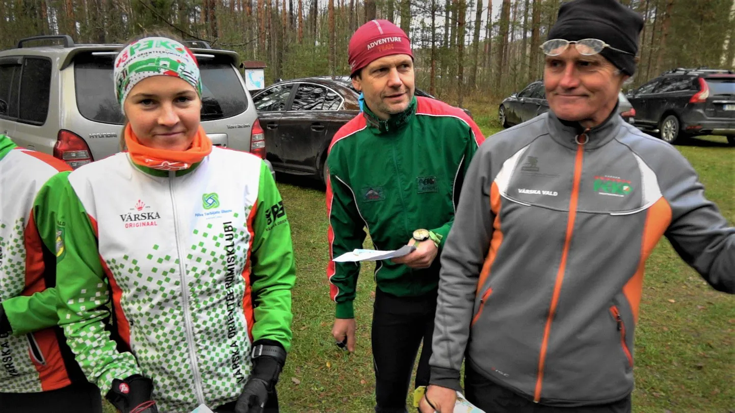 Hooaja lõpuraja stardis: Kristel Kõivo, Randy Korb, Rein Toomas.