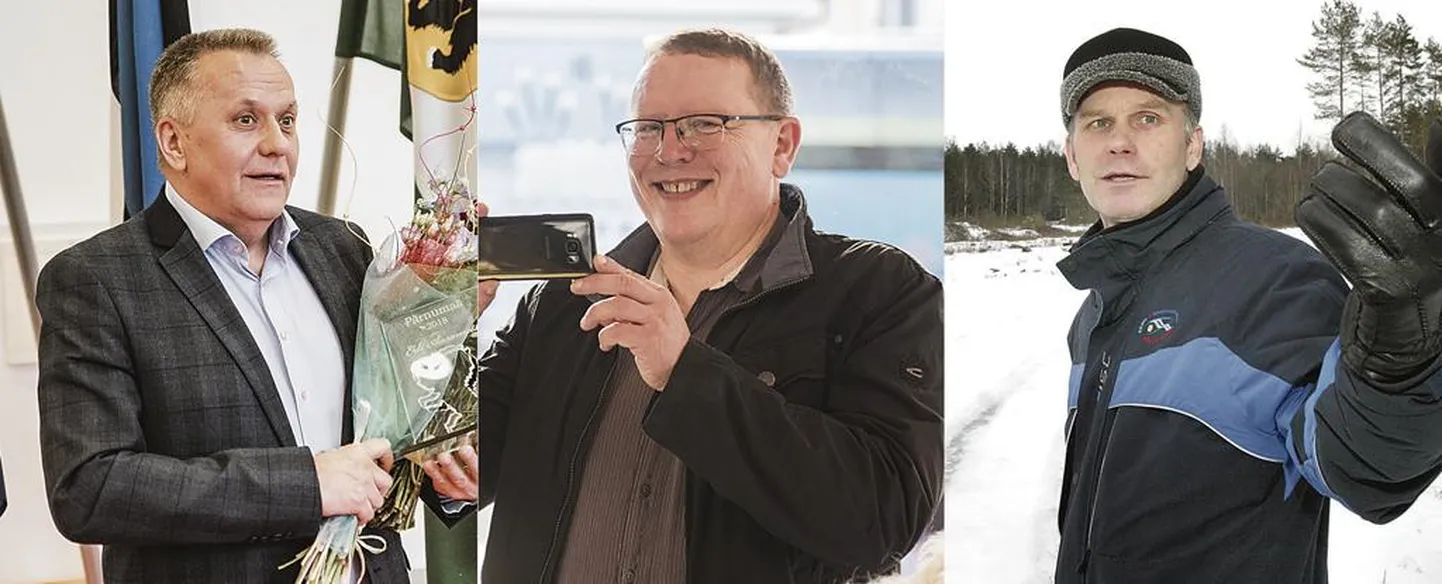 Vasakult Kilingi-Nõmme gümnaasiumi direktor Erli Aasamets, Pärnu ühistranspordikeskuse juhataja Andrus Kärpuk ning kauaaegne Pärnumaa omavalitsuste liidu juht ja suusatreener Eeri Tammik.