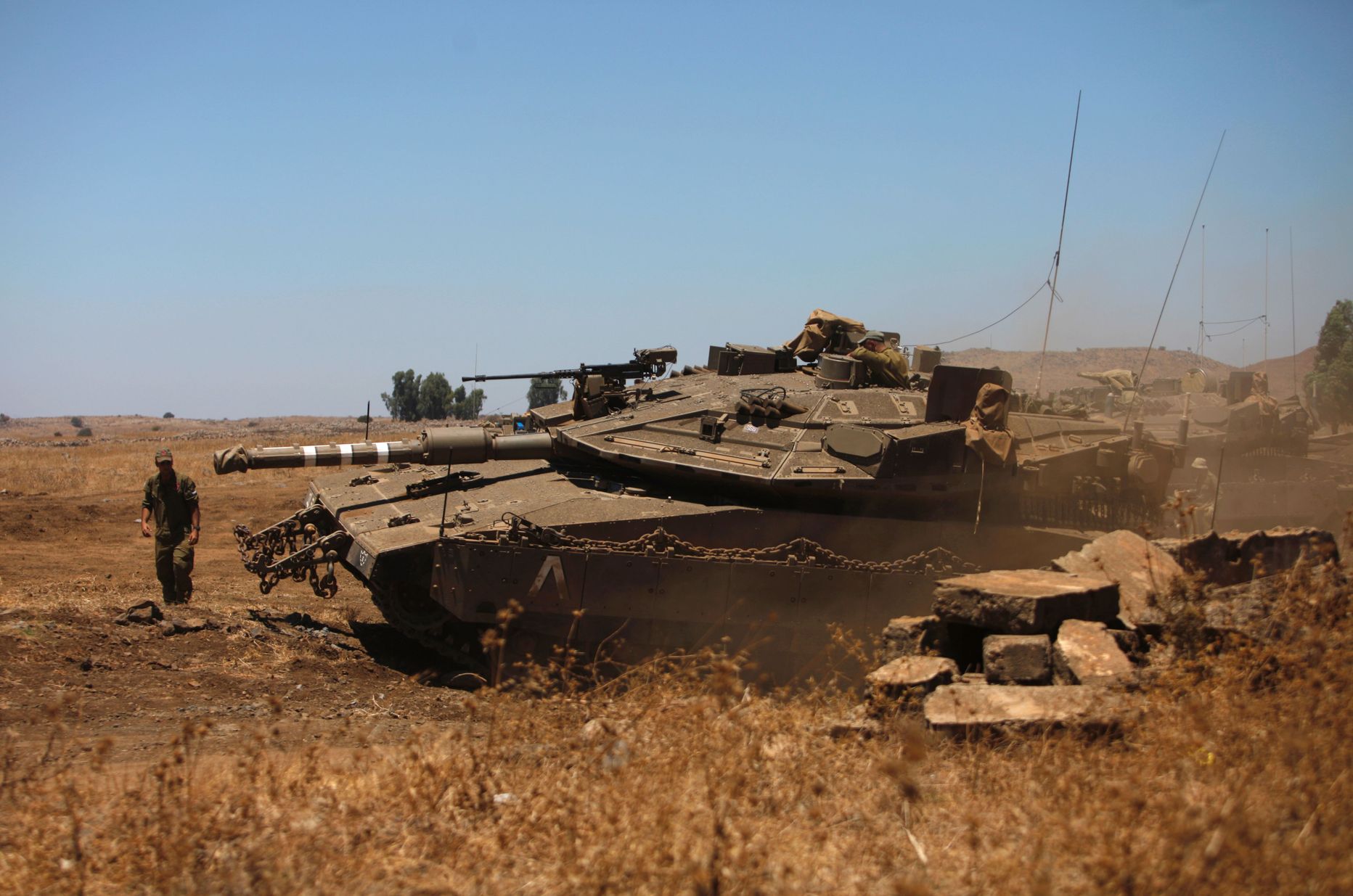 Iisraeli Merkava tank Süüria piiri lähedal.