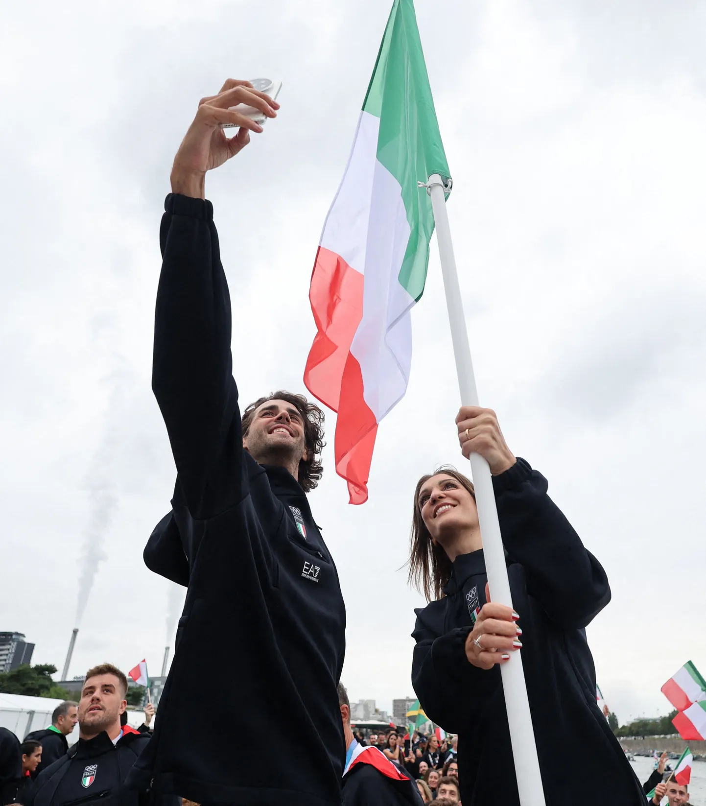 Itaalia lipukandjad Arianna Errigo ja Gianmarco Tamberi.