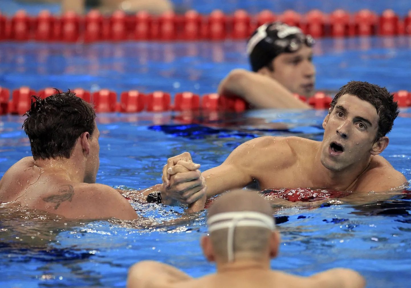 Ryan Lochte (vasakul) ja Michael Phelps.