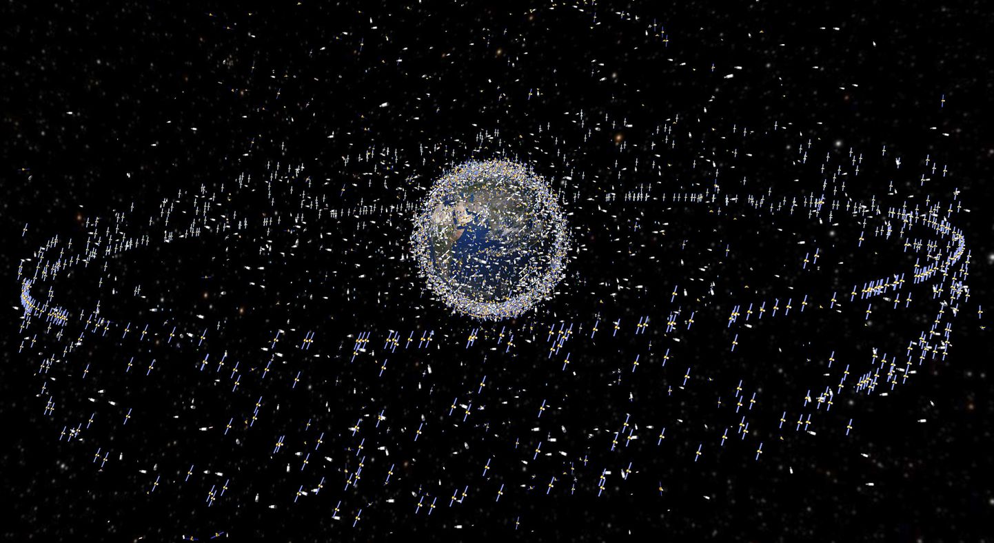 Maad ümbritseval orbiidil olevad tuhanded tehisobjektid. Foto on illustratiivne.