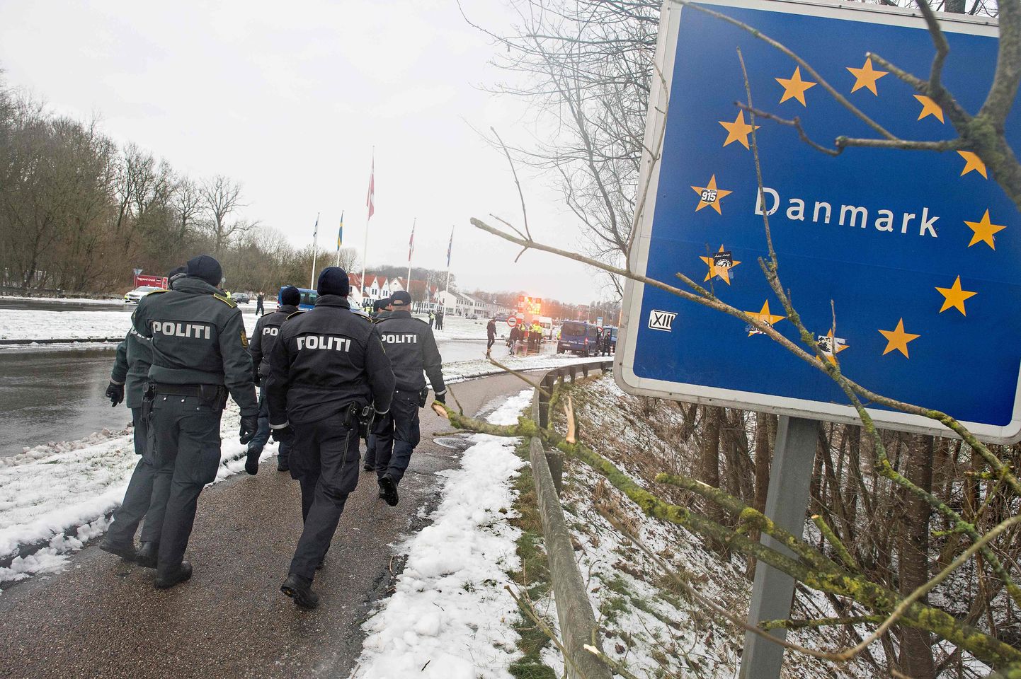 Taani politseinikud Saksamaa-Taani piiril.