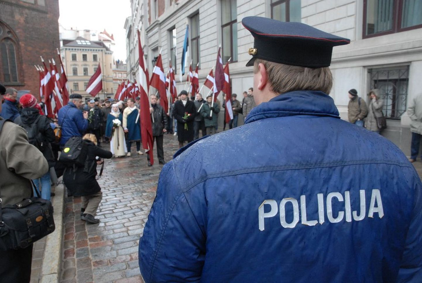 Läti politseinik Riia kesklinnas.