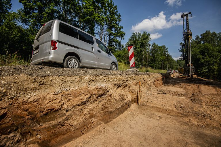 Reportāža no autoceļa būvdarbu zonas starp Turaidu un Siguldu