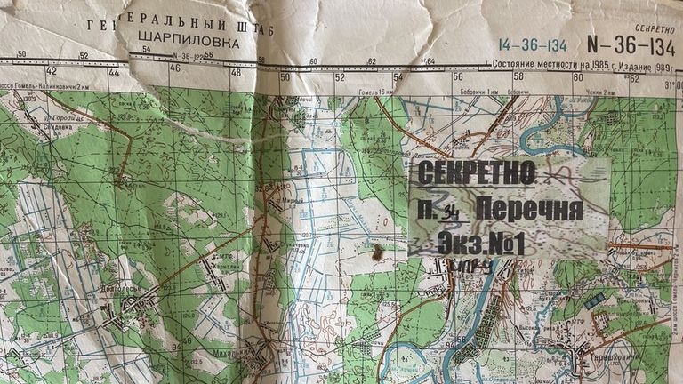 Карта с датами, захваченная у начальника штаба псковских десантников под Киевом