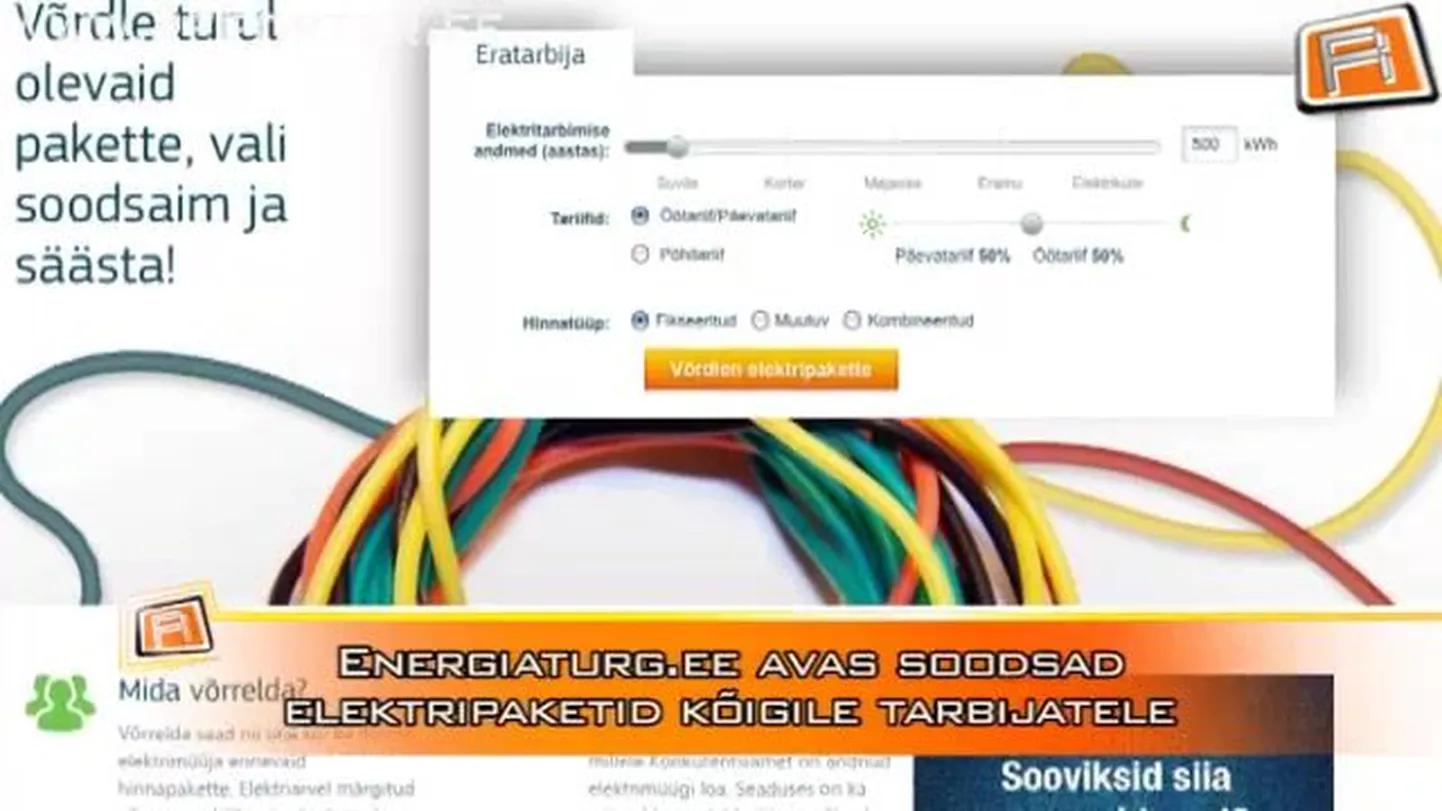 Energiaturg.ee kodulehekülg.