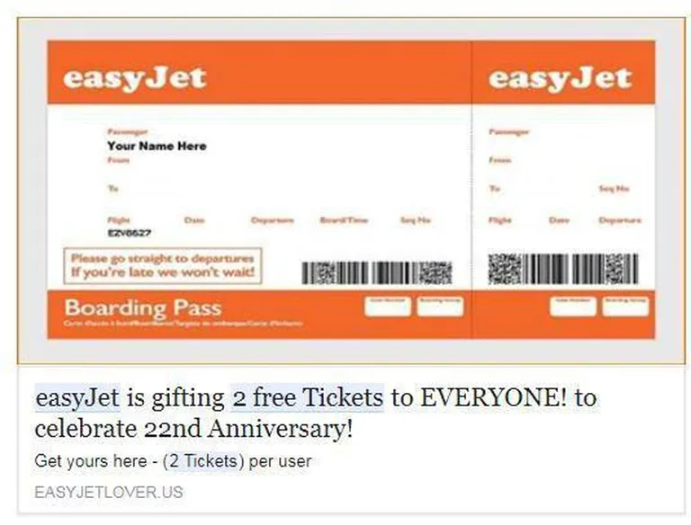 EasyJeti võltskampaania. Foto: