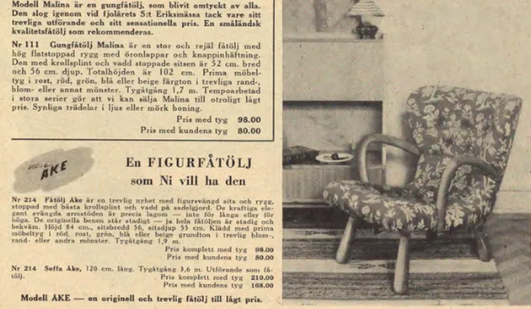 Реклама кресла AKE в каталоге от 1952 года