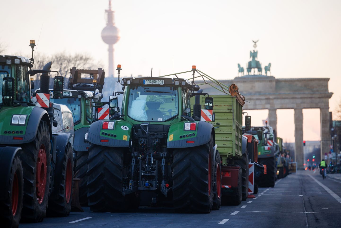 Saksa farmerid protestimas Berliini kesklinnas.