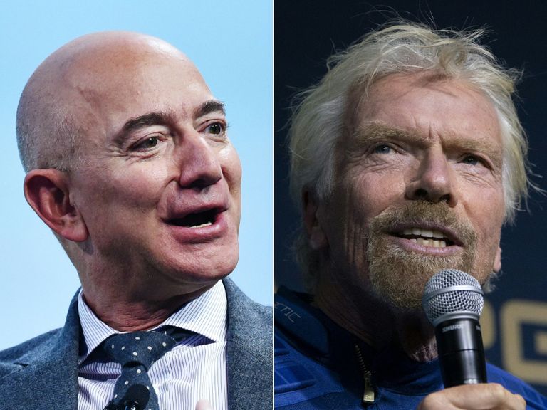 Jeff Bezos ( vaskul) ja Richard Branson.