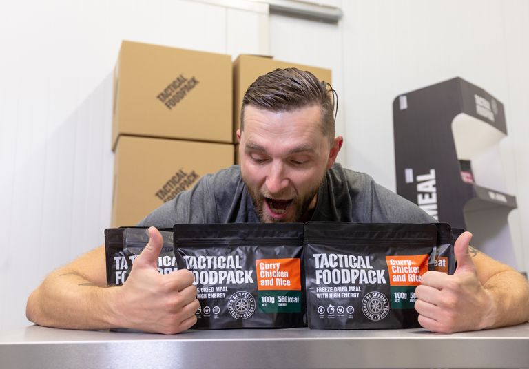 Tactical Foodpacki nime kandvat toidupakki arendava firma Tactical Solution OÜ tegevjuht Sverre Puustusmaa.