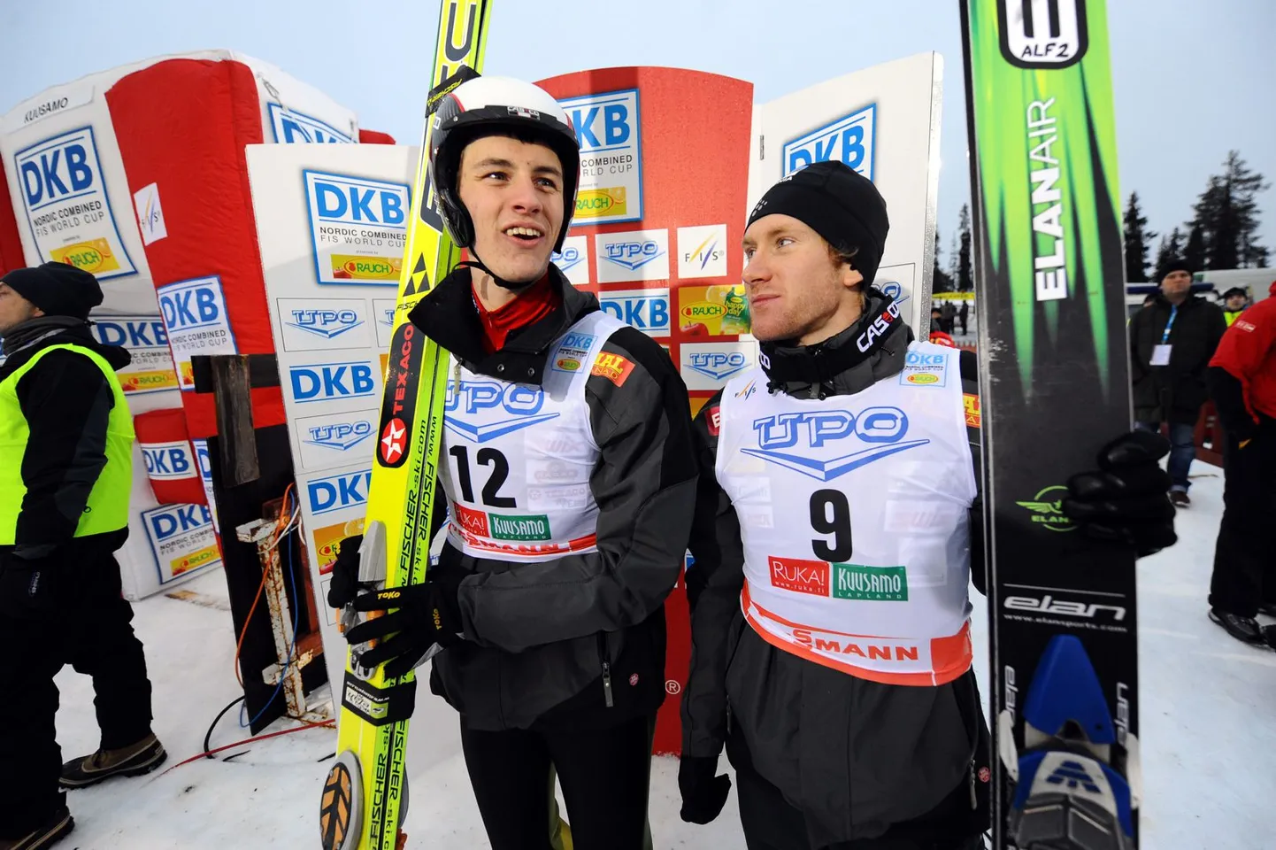 Läänevirulastest kahevõistlejad Kaarel Nurmsalu (vasakul) ja Aldo Leetoja pole seni punkti kirja saanud.