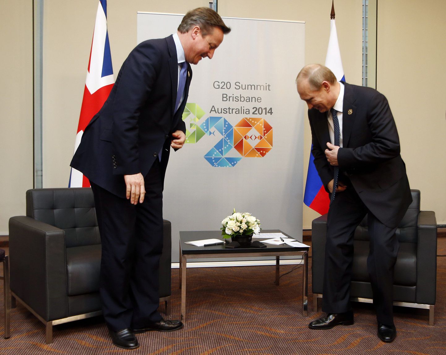 David Cameron ja Vladimir Putin oma eilse kohtumise eel.