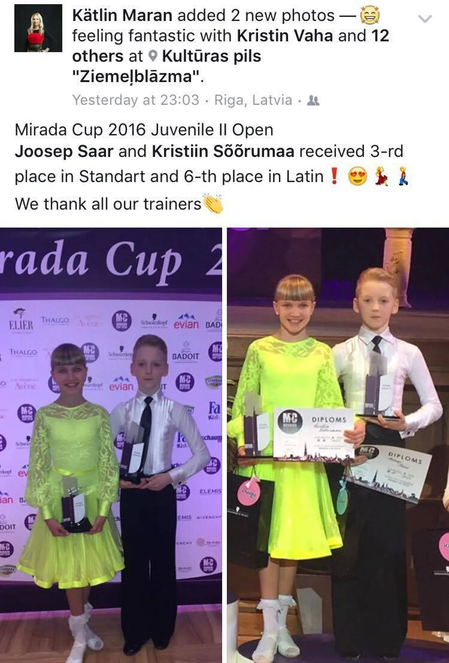 Urmas Sõõrumaa tütar rihib tantsides tippu