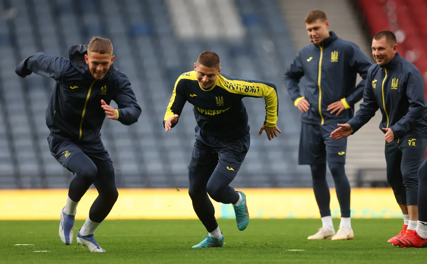 Ukraina koondise treening teisipäeval Glasgows.