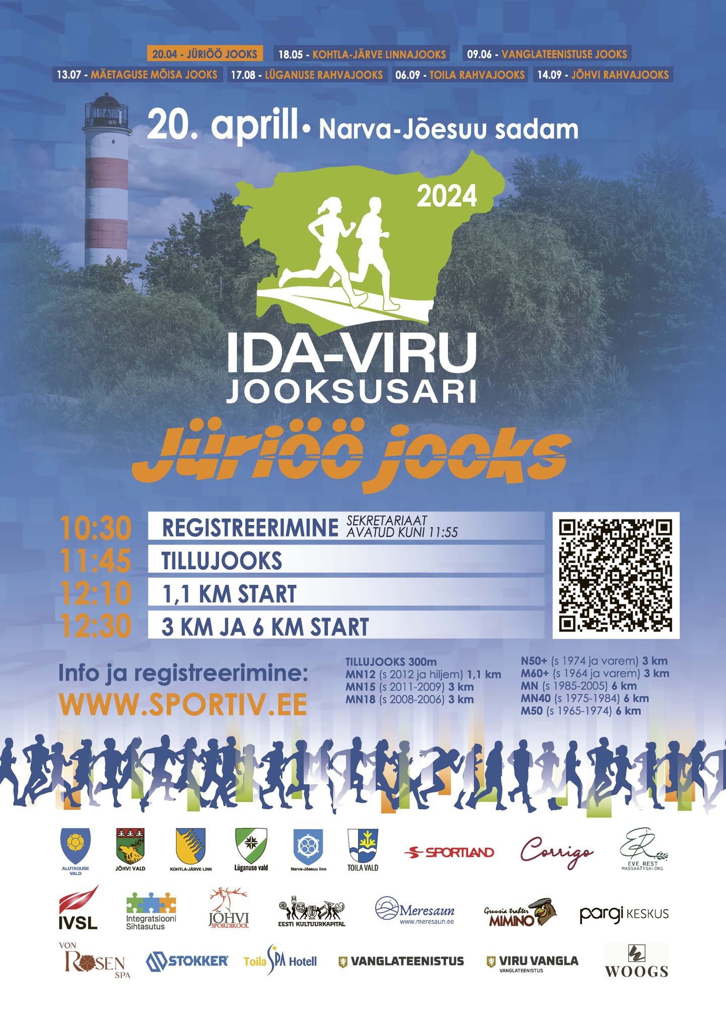 Ida-Virumaa tänavune jooksusari algab 20. aprillil Narva-Jõesuus Jüriöö jooksuga.