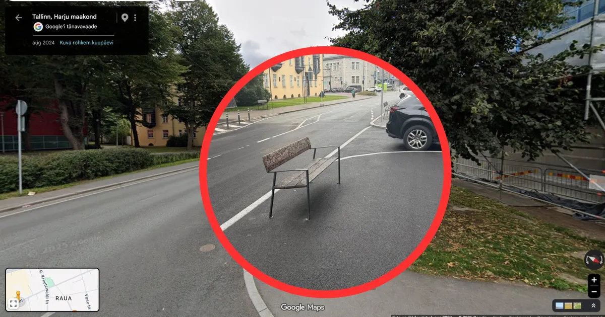 FOTOD ⟩ Tallinna «närvikõdipink» ajab rahva tagajalgadele: istuja selg on autode poole ja tee vaid käeulatuses