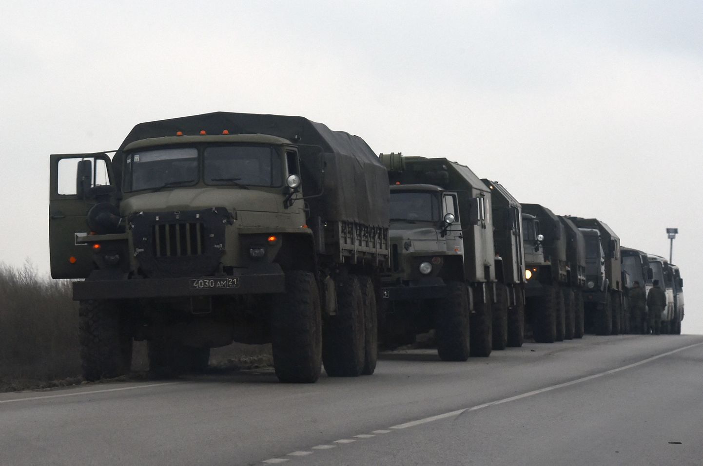 Vene sõjamasinad liikumas Ukraina poole 23. veebruaril 2022. a.