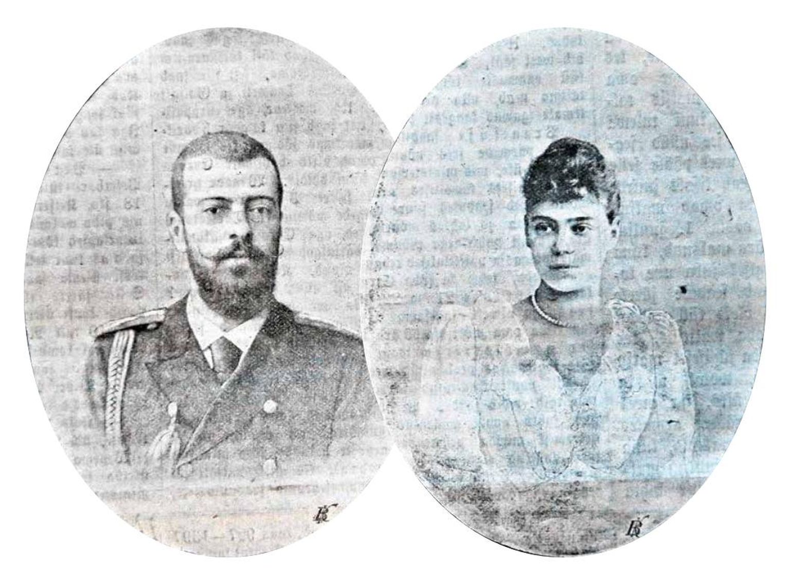 Keiserlik noorpaar. Esime­sed kaks fotot Postime­hes, 25. juuli 1894.