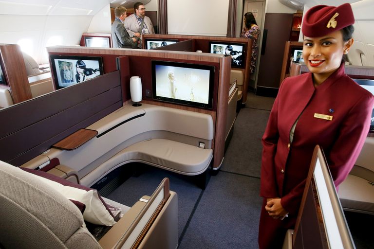 Qatar Airwaysi esimese klassi toolid lennukis Airbus A380.