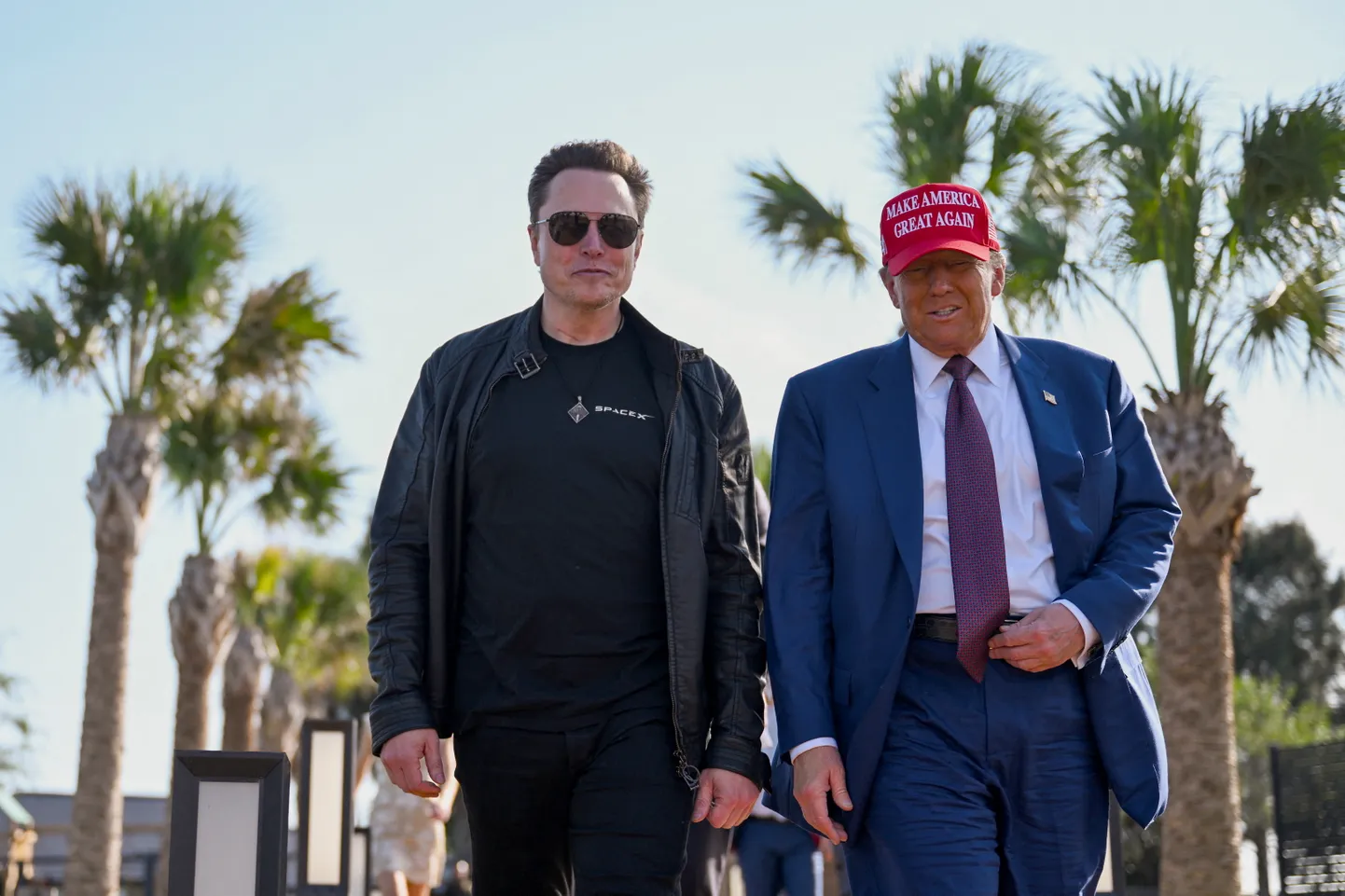 USA president Donald Trump ja tema LAVi päritolu liitlane, miljardär Elon Musk. 19. november 2024.