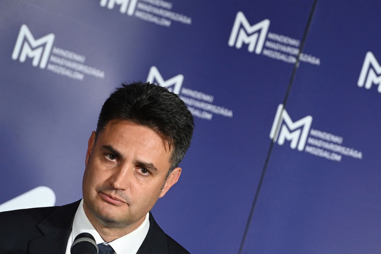 Péter Márki-Zay pressikonverentsil Ungari pealinnas Budapestis 17. oktoober 2021.