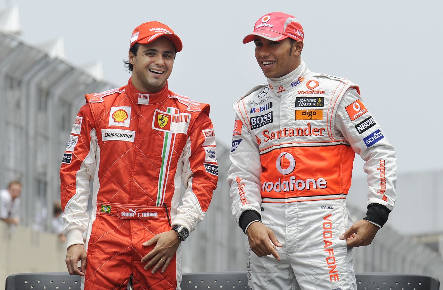 Felipe Massa ja Lewis Hamilton.