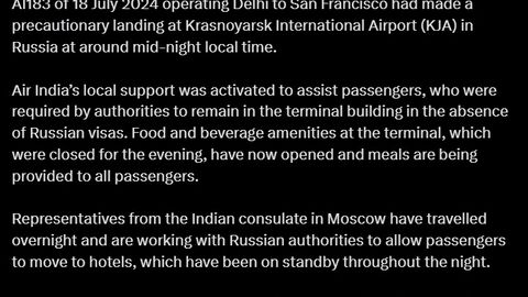 Air India saatis Krasnojarskisse päästelennu