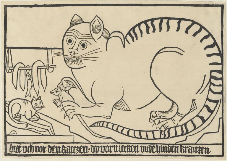Tundmatu saksa kunstnik, «Kass». U 1500. Puulõige. Tartu Ülikooli raamatukogu.