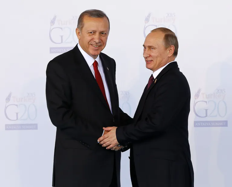Türgi president Recep Tayyip Erdoğan ja tema Vene kolleeg Vladimir Putin. 