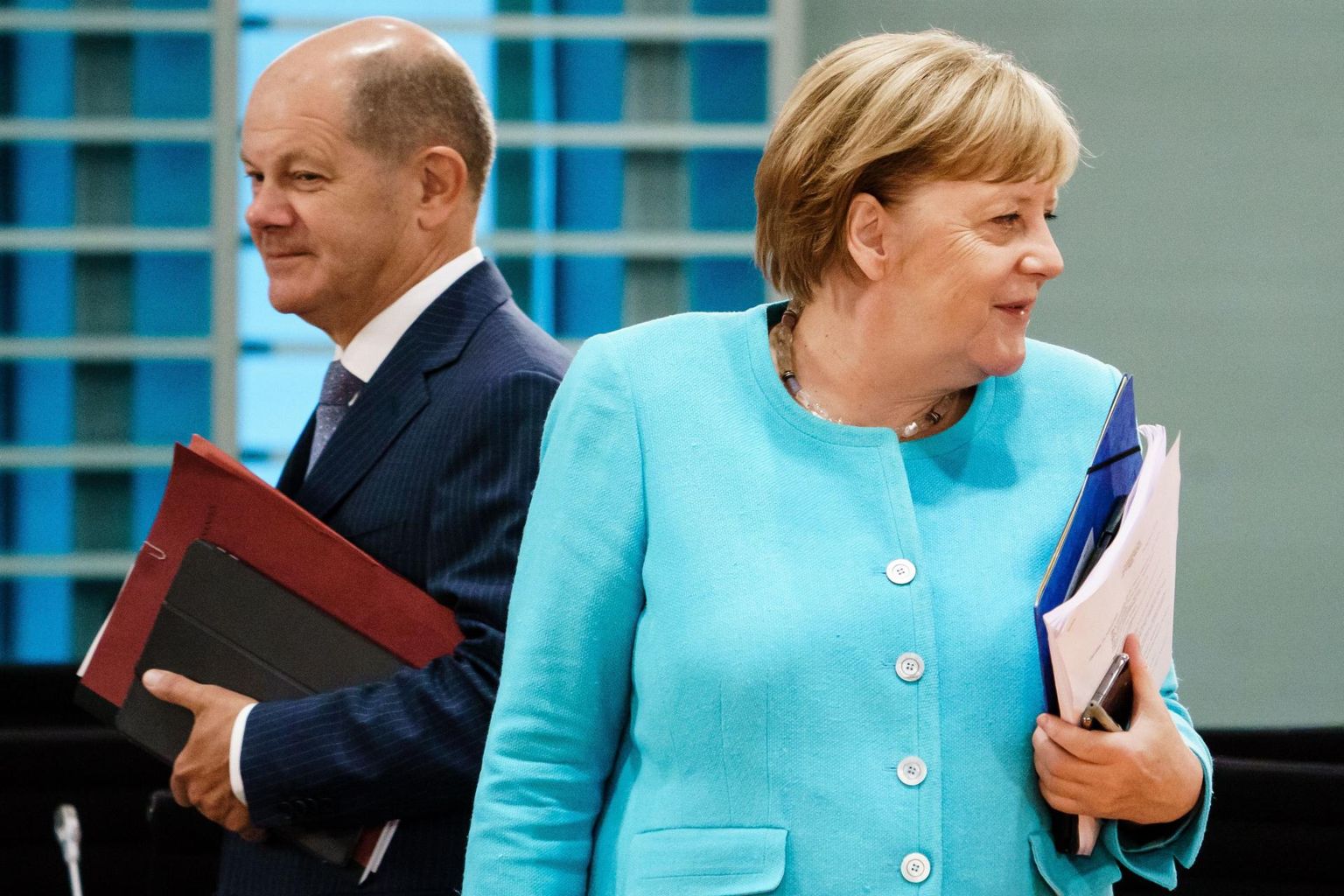 Olaf Sholz ja Angela Merkel.
