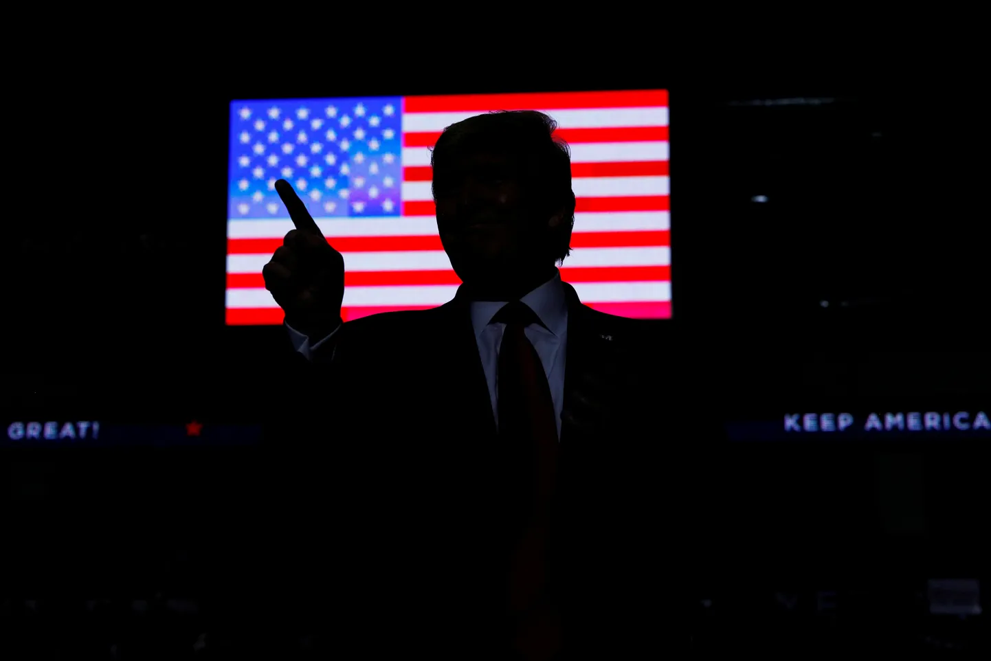 USA president Donald Trump kõneüritusel.