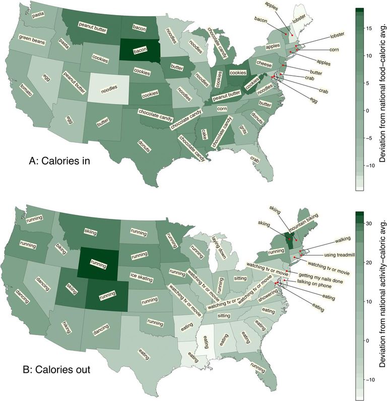 Lexicokalorimeetri andmete põhjal koostatud kaart USA kohta