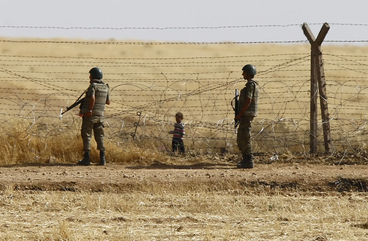 Türgi sõdurid Süüria piiri ääres.