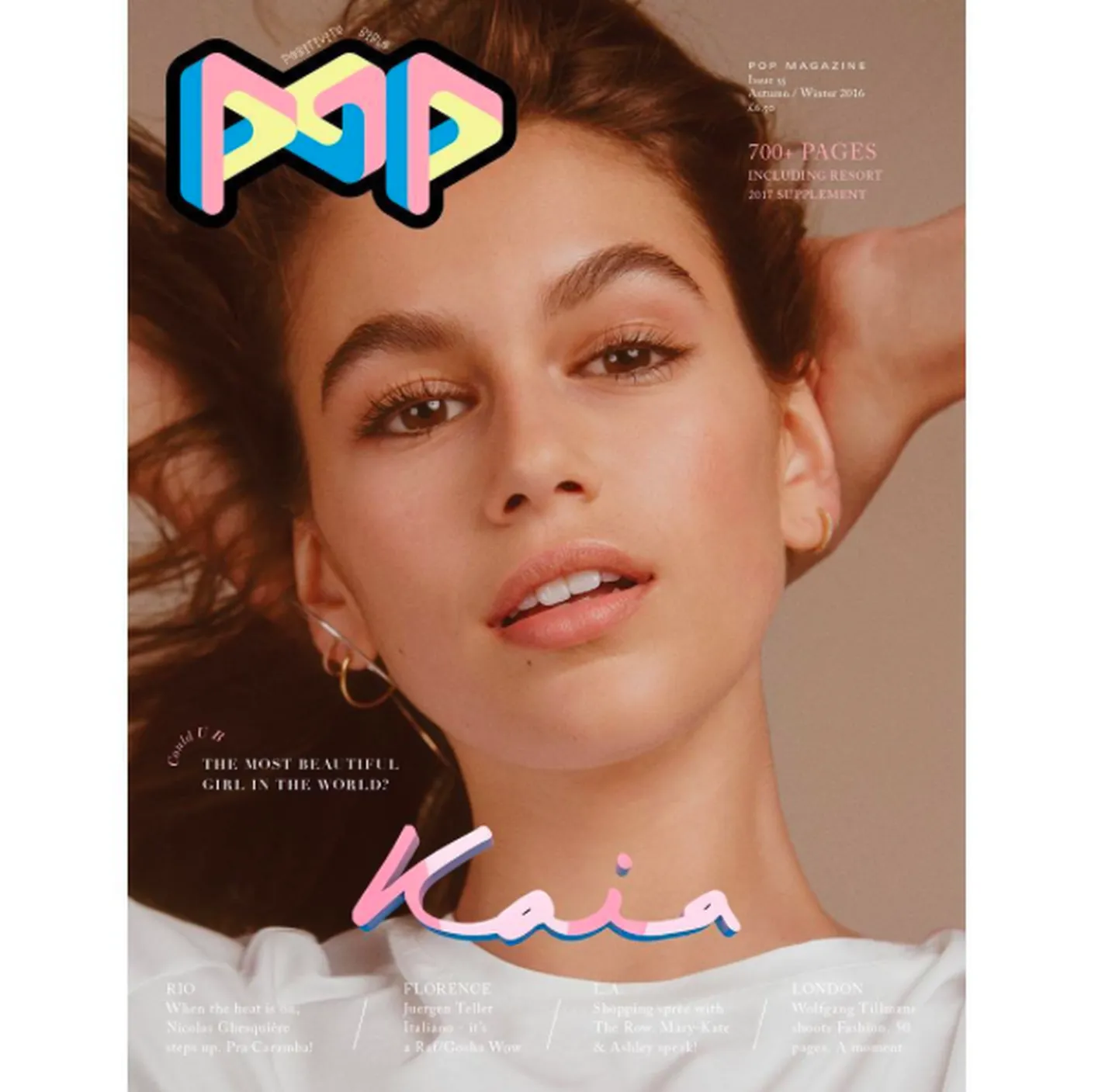 Kaia Gerber ajakirja Pop Magazine kaanel
