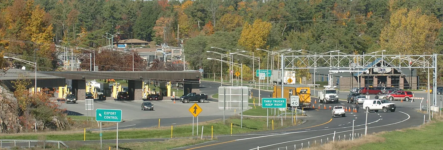 USA-Kanada piir. Pilt on illustreeriv