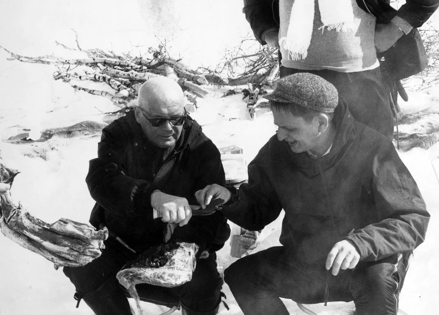 Soome president Urho Kaleva Kekkonen (vasakul) koos Rootsi hilisema peaministri Olof Palmega aastal 1961. tehtud fotol.